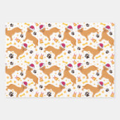 Golden Retriever Dog met Kerstmis met kerstmis Inpakpapier Vel (Voorkant 3)