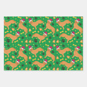 Golden Retriever Dog met Kerstmis met kerstmis Inpakpapier Vel (Voorkant)