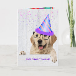 Golden Retriever Dog met party pet Kaart