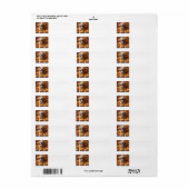 Golden Retriever Dog met Pumpkins & Leaves Label (Full Sheet)