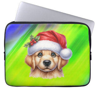 Golden Retriever Dog met Santa Claus Style-82535 Laptop Sleeve