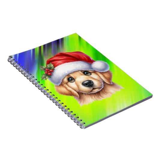 Golden Retriever Dog met Santa Claus Style-82535 Notitieboek (Rechterzijde)