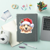 Golden Retriever Dog met Santa Claus Style-82535 Sticker (iPad Cover)