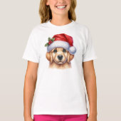 Golden Retriever Dog met Santa Claus Style-82535 T-shirt (Voorkant)