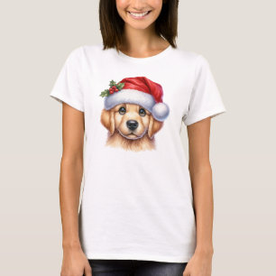 Golden Retriever Dog met Santa Claus Style-82535 T-shirt
