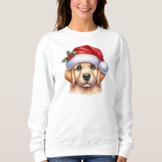 Golden Retriever Dog met Santa Claus Style-82535 Trui (Voorkant)