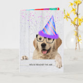 Golden Retriever Dog met verjaardagsfeestje pet Kaart (Gele Bloem)