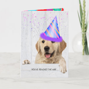 Golden Retriever Dog met verjaardagsfeestje pet Kaart