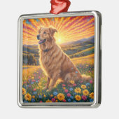 Golden Retriever dog Metalen Ornament (Links)