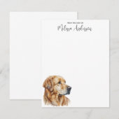 Golden Retriever Dog Modern Waterverf personaliser Notitiekaartje (Voorkant / Achterkant)