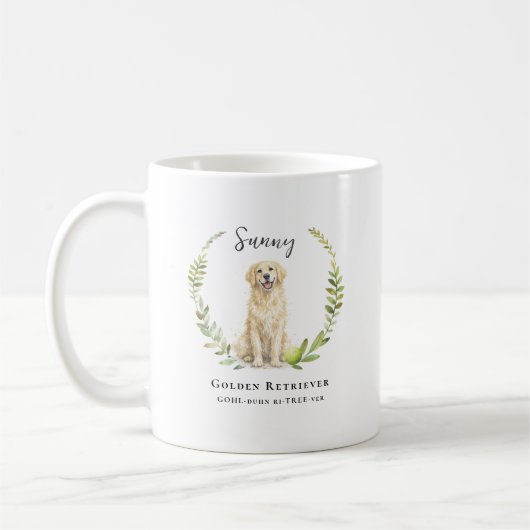 Golden Retriever Dog | Monogram Koffiemok (Links)
