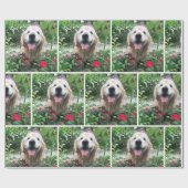 Golden Retriever Dog onder bloemen Cadeaupapier (Vlak)