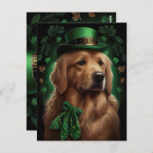 Golden Retriever Dog op St. Patrick's Day Briefkaart (Voorkant / Achterkant)