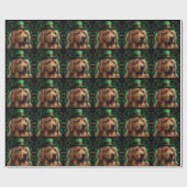 Golden Retriever Dog op St. Patrick's Day Cadeaupapier (Vlak)