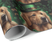 Golden Retriever Dog op St. Patrick's Day Cadeaupapier (Rol Hoek)