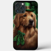 Golden Retriever Dog op St. Patrick's Day Case-Mate iPhone Case (Achterkant)