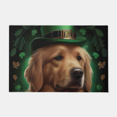 Golden Retriever Dog op St. Patrick's Day Deurmat (Voorkant)
