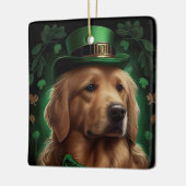 Golden Retriever Dog op St. Patrick's Day Keramisch Ornament (Links)
