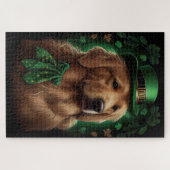 Golden Retriever Dog op St. Patrick's Day Legpuzzel (Horizontaal)