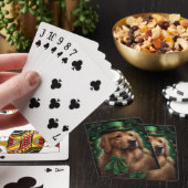 Golden Retriever Dog op St. Patrick's Day Pokerkaarten (Insitu)