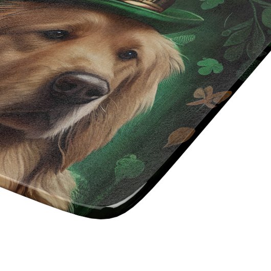 Golden Retriever Dog op St. Patrick's Day Snijplank (Hoek)