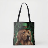 Golden Retriever Dog op St. Patrick's Day Tote Bag (Voorkant)