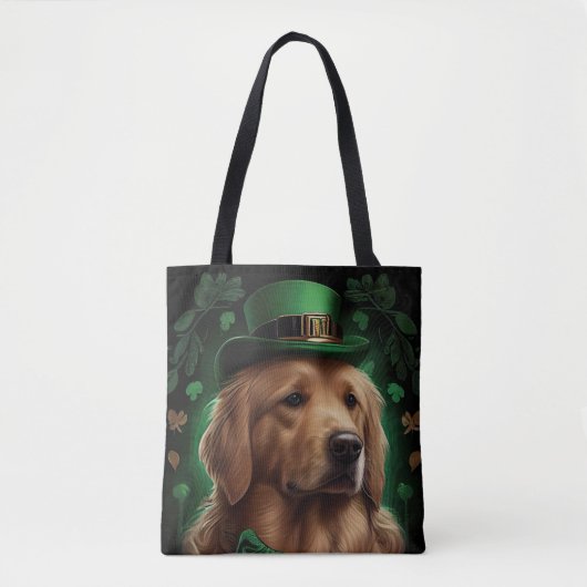 Golden Retriever Dog op St. Patrick's Day Tote Bag (Voorkant)