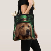 Golden Retriever Dog op St. Patrick's Day Tote Bag (Dichtbij)