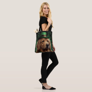 Golden Retriever Dog op St. Patrick's Day Tote Bag