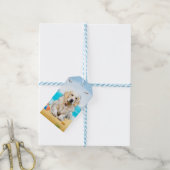 Golden Retriever Dog op strand Cadeaulabel (Met Touw)