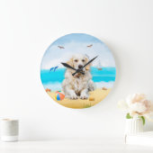 Golden Retriever Dog op strand Grote Klok (Huis)