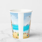 Golden Retriever Dog op strand Papieren Bekers (Links)