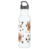 Golden Retriever Dog Pawprint Waterfles (Achterkant)