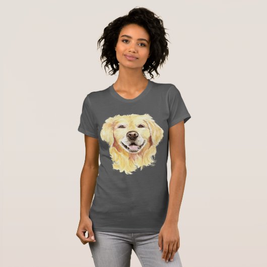Golden Retriever Dog Pet Animal Art T-shirt (Voorkant volledig)
