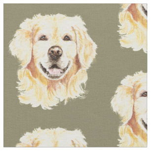Golden Retriever Dog Pet Animal Waterverf Art Stof
