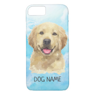 Golden Retriever Dog Pet Animal Waterverf iPhone 8/7 Hoesje