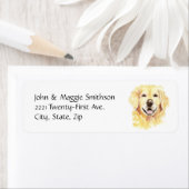 Golden Retriever Dog Pet Animal waterverf Etiket (Insitu)