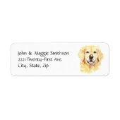 Golden Retriever Dog Pet Animal waterverf Etiket (Voorkant)