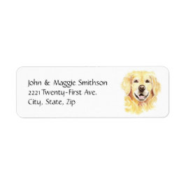 Golden Retriever Dog Pet Animal waterverf Etiket