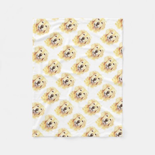 Golden Retriever Dog Pet Animal waterverf Fleece Deken (Voorkant)