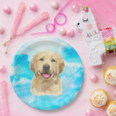Golden Retriever Dog Pet Animal Waterverf Papieren Bordje (Feest)