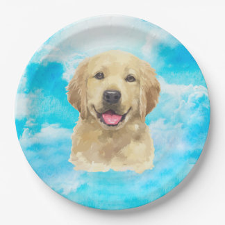 Golden Retriever Dog Pet Animal Waterverf Papieren Bordje