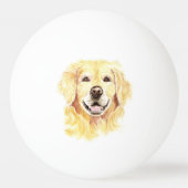 Golden Retriever Dog Pet Animal waterverf Pingpongbal (Voorkant)