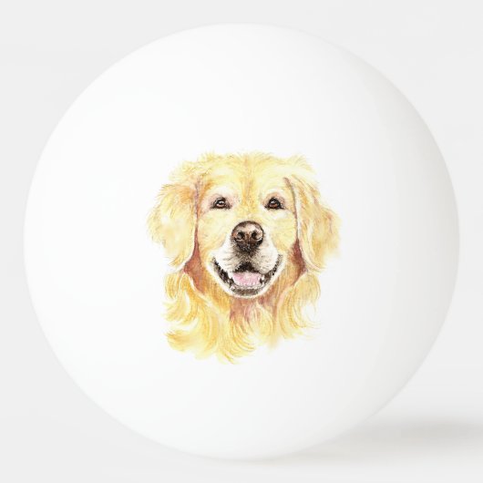 Golden Retriever Dog Pet Animal waterverf Pingpongbal (Voorkant)