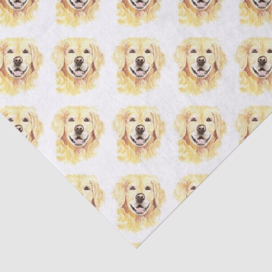 Golden Retriever Dog Pet Animal waterverf Tissuepapier (Detail)