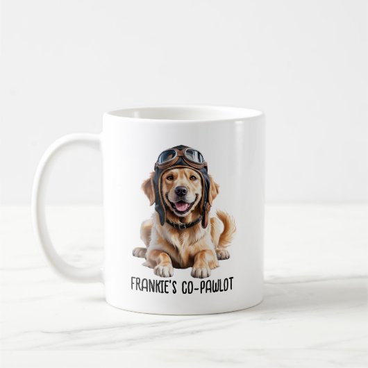 Golden Retriever Dog Pet Aviator Funny custom Koffiemok (Links)