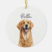 Golden Retriever Dog Pet Custom Kerstmis Keramisch Ornament (Voorkant)