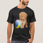 Golden Retriever Dog Pet en Ball Labrador Puppy T-shirt (Voorkant)