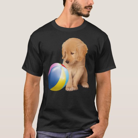 Golden Retriever Dog Pet en Ball Labrador Puppy T-shirt (Voorkant)
