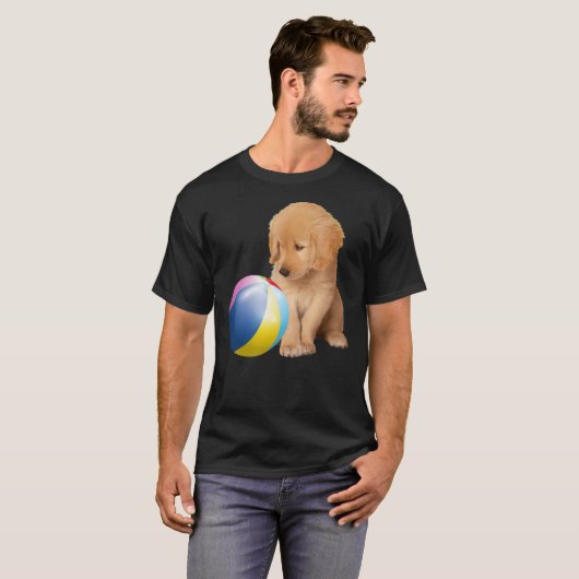 Golden Retriever Dog Pet en Ball Labrador Puppy T-shirt (Voorkant volledig)